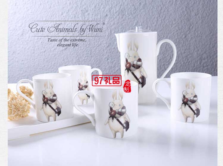 歐式卡通耐高溫陶瓷茶具套裝 咖啡托盤(pán)套裝 可定制logo