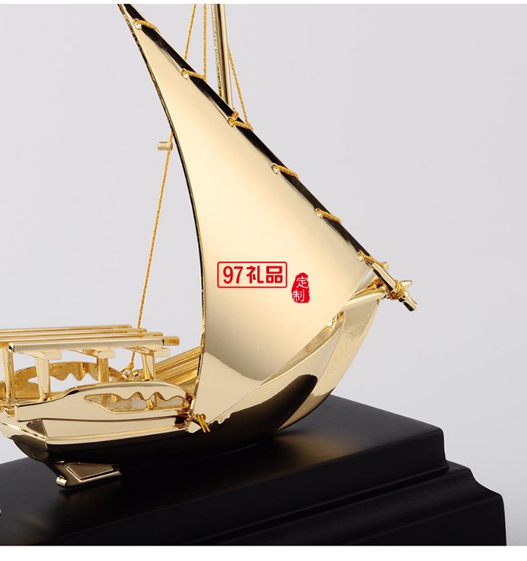 一帆風順商務(wù)擺件金屬帆船高檔紀念品送客戶工藝品