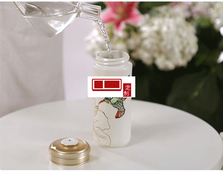 乾唐軒活瓷 吉星蜂鳥(niǎo)陶瓷杯隨身水杯商務(wù)創(chuàng)意禮品杯送客戶伴手禮