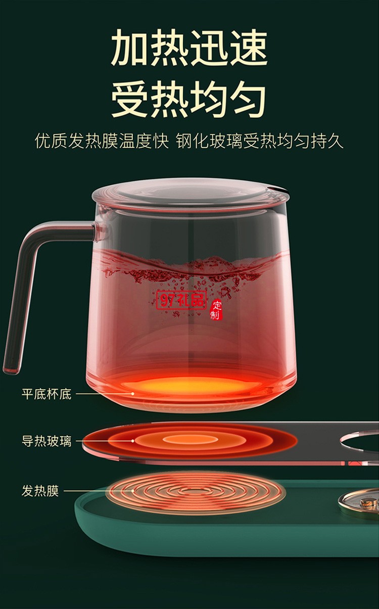 哥倫比亞戶(hù)外品牌定制USB恒溫暖杯墊復(fù)古懷表辦公家用便攜恒溫杯墊