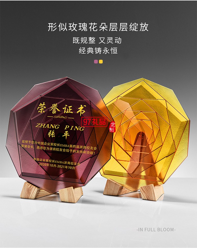 原創(chuàng)專利琉璃紀(jì)念盤獎(jiǎng)盤