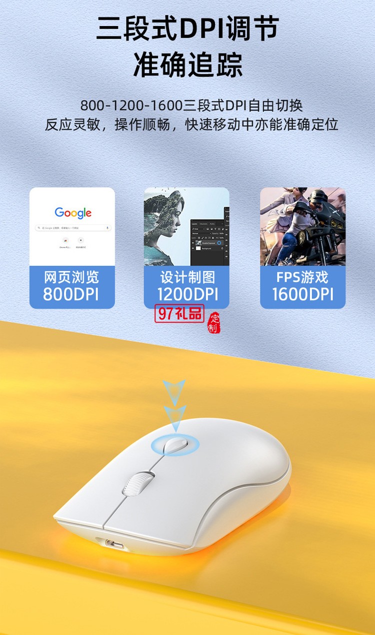 靜音鼠標(biāo) 臺(tái)式機(jī)筆記本藍(lán)牙充電  2.4G