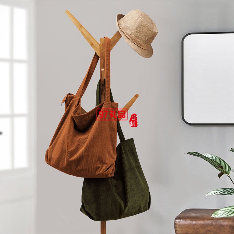 韓版休閑大容量購物袋時尚燈芯絨帆布手提包簡約復(fù)古防潑水
