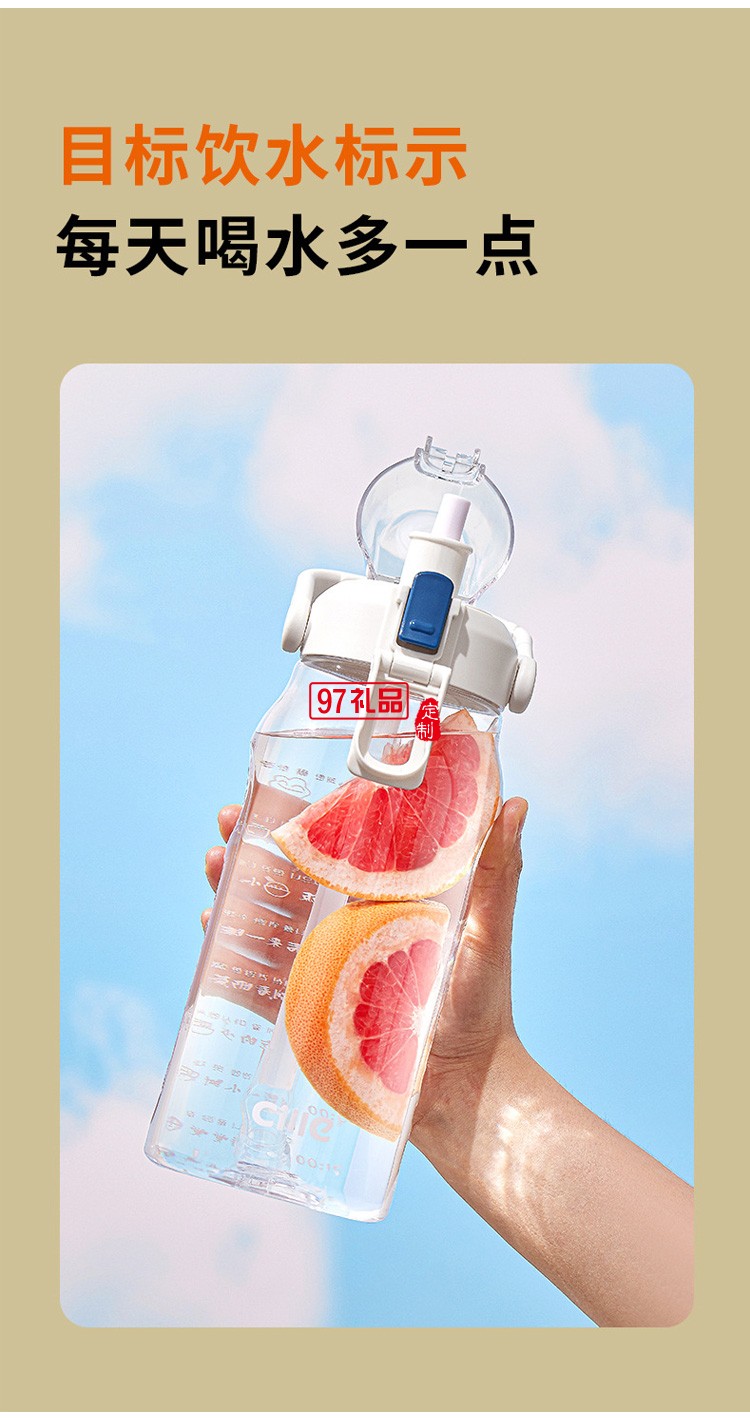 希樂大容量塑料水杯學(xué)生吸管戶外運(yùn)動(dòng)水壺禮品杯子定制