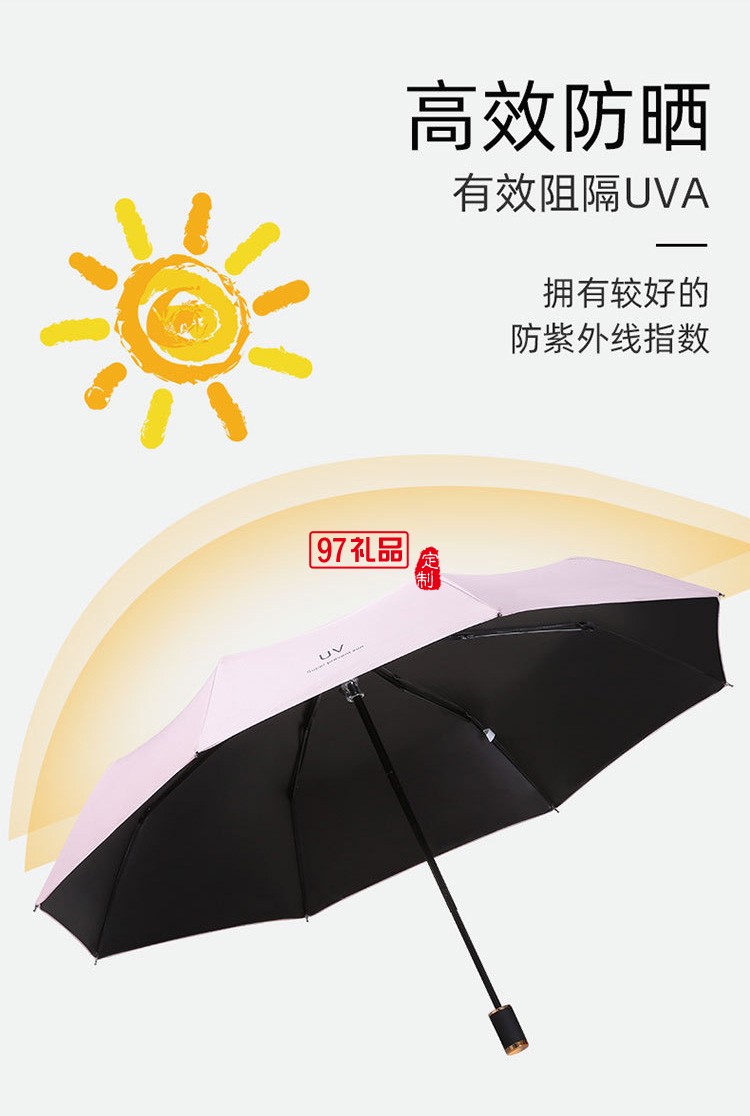 UV傘全自動(dòng)折疊黑膠防曬防紫外線加厚晴雨兩用遮陽(yáng)傘廣告雨傘
