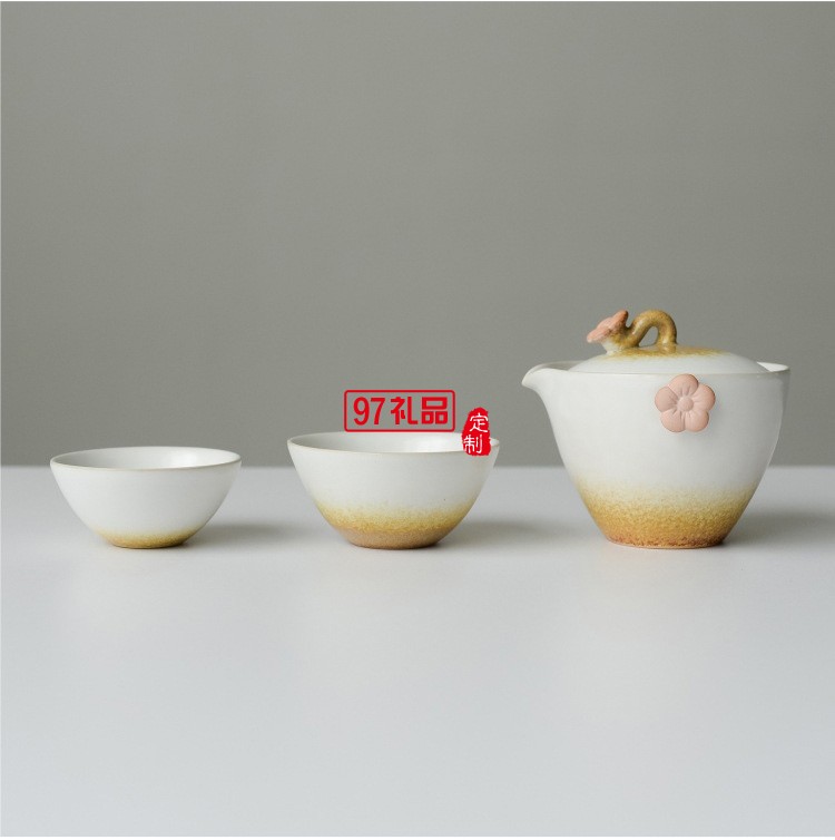 旅行茶具套裝一壺二杯戶(hù)外便攜日式簡(jiǎn)易兩杯茶壺杯陶瓷快客杯定制