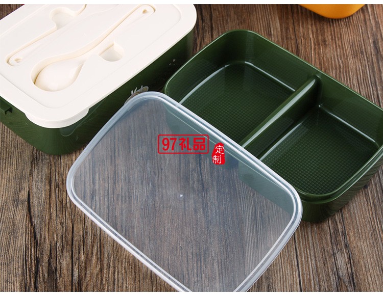 日式雙層卡通兔子塑料飯盒學(xué)生便當飯盒 微波爐手提分格便當盒