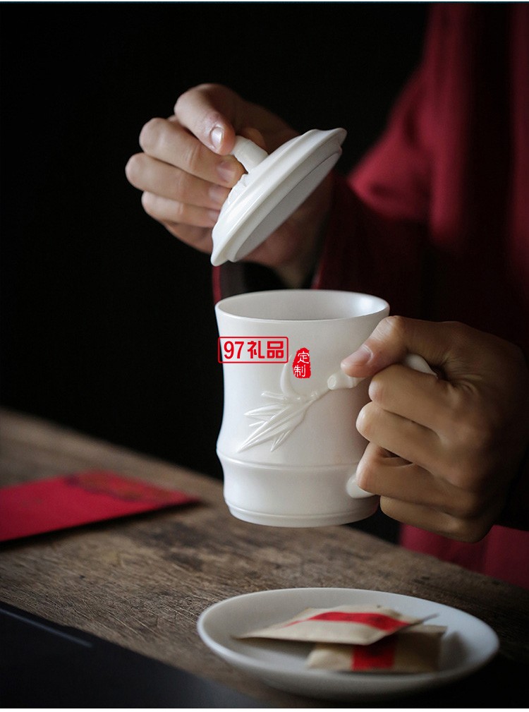白瓷辦公杯中國白羊脂玉茶具主人杯個(gè)人杯商務(wù)禮品定制LOGO