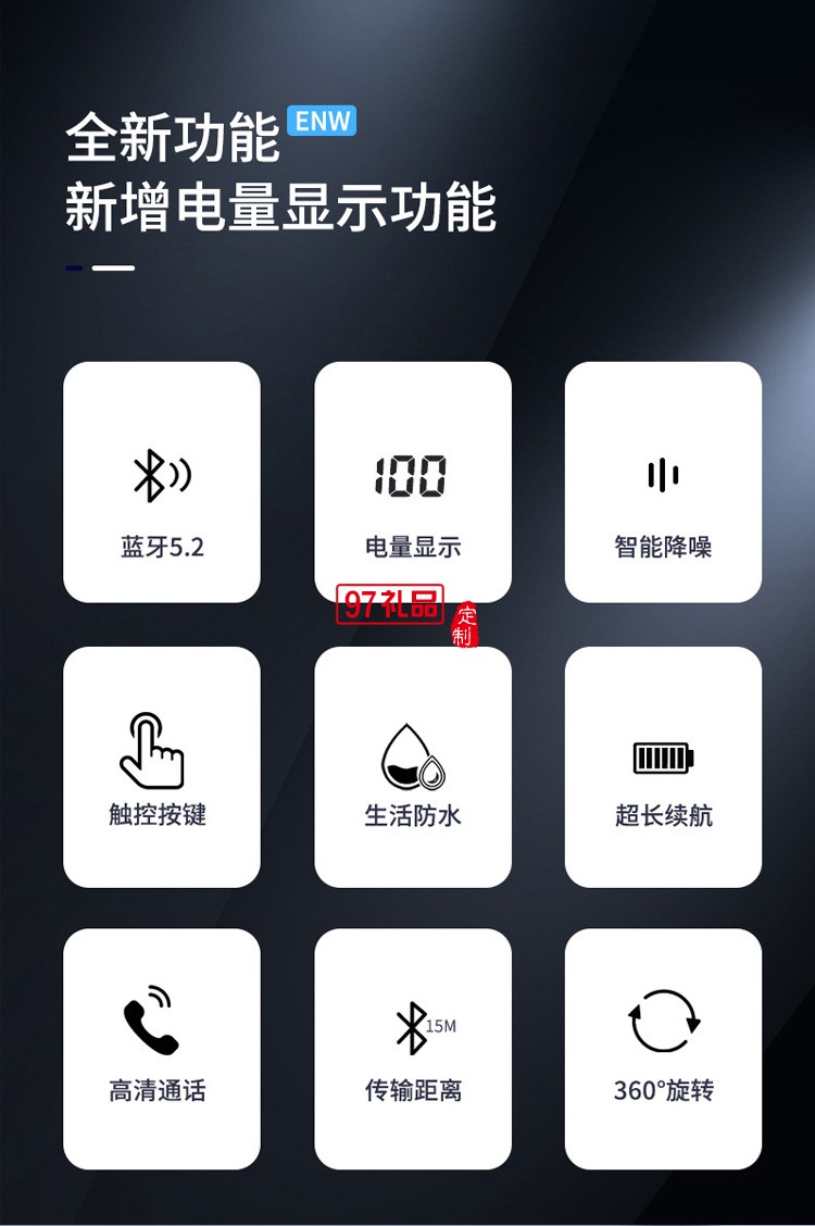 掛耳式藍牙5.0數(shù)顯180度可旋轉商務通話長續(xù)航長待機
