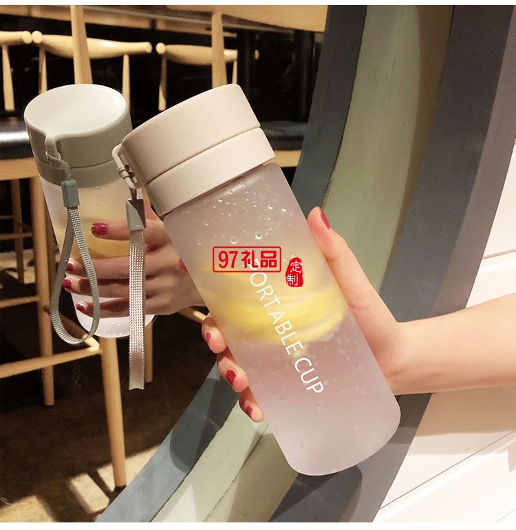 韓版大容量塑料杯簡(jiǎn)約便攜防漏廣告杯子