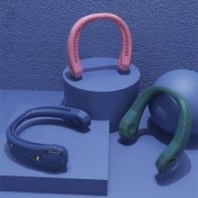 掛脖風(fēng)扇便攜式隨身小型懶人掛脖子耳頸無(wú)葉定制公司廣告禮品