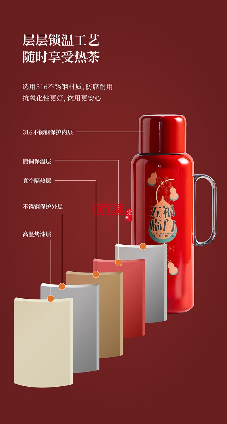 無侘居「五福臨門」茶禮套裝高端商務(wù)禮贈品