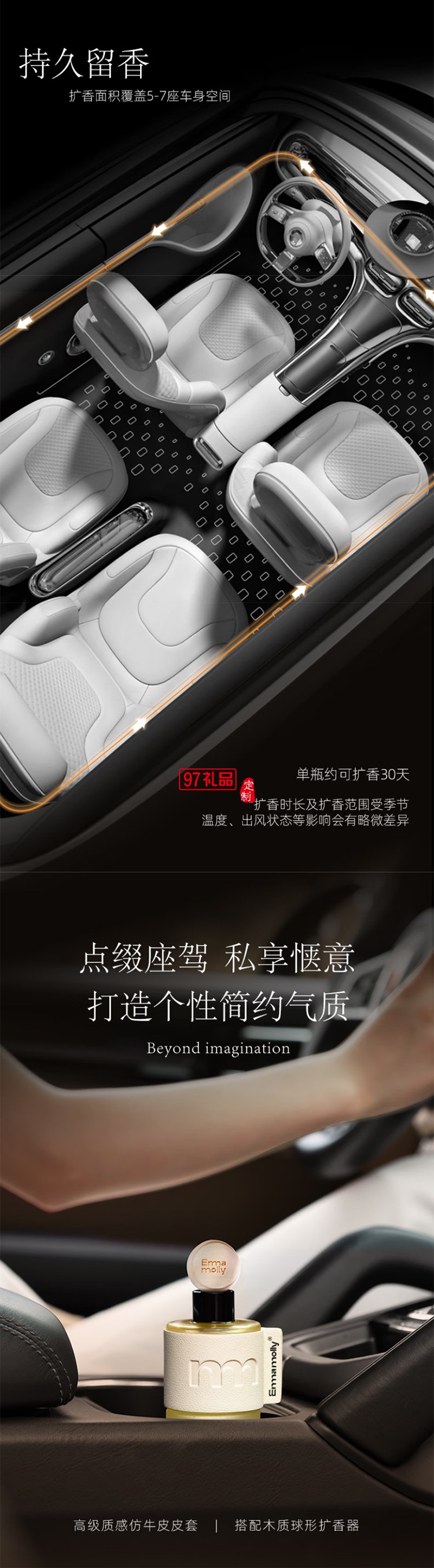  艾瑪莫莉 漂浮氣球 車(chē)載香氛