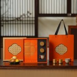 月映金秋中秋竹制相框手提月餅禮盒